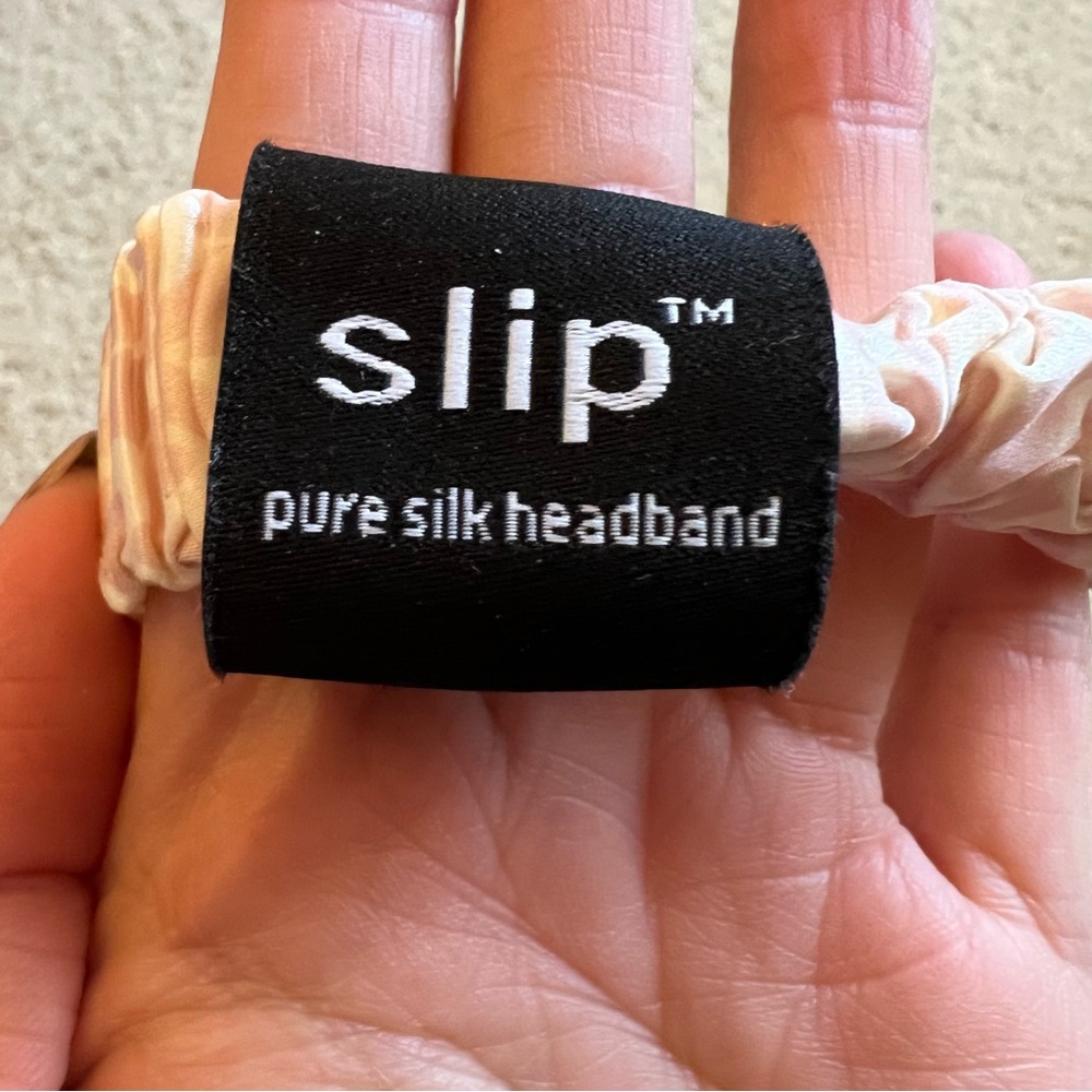 SLIP Pure Silk Twist Headband PINK + WHITE LEOPARD 1 piece - Picture 5 of 5